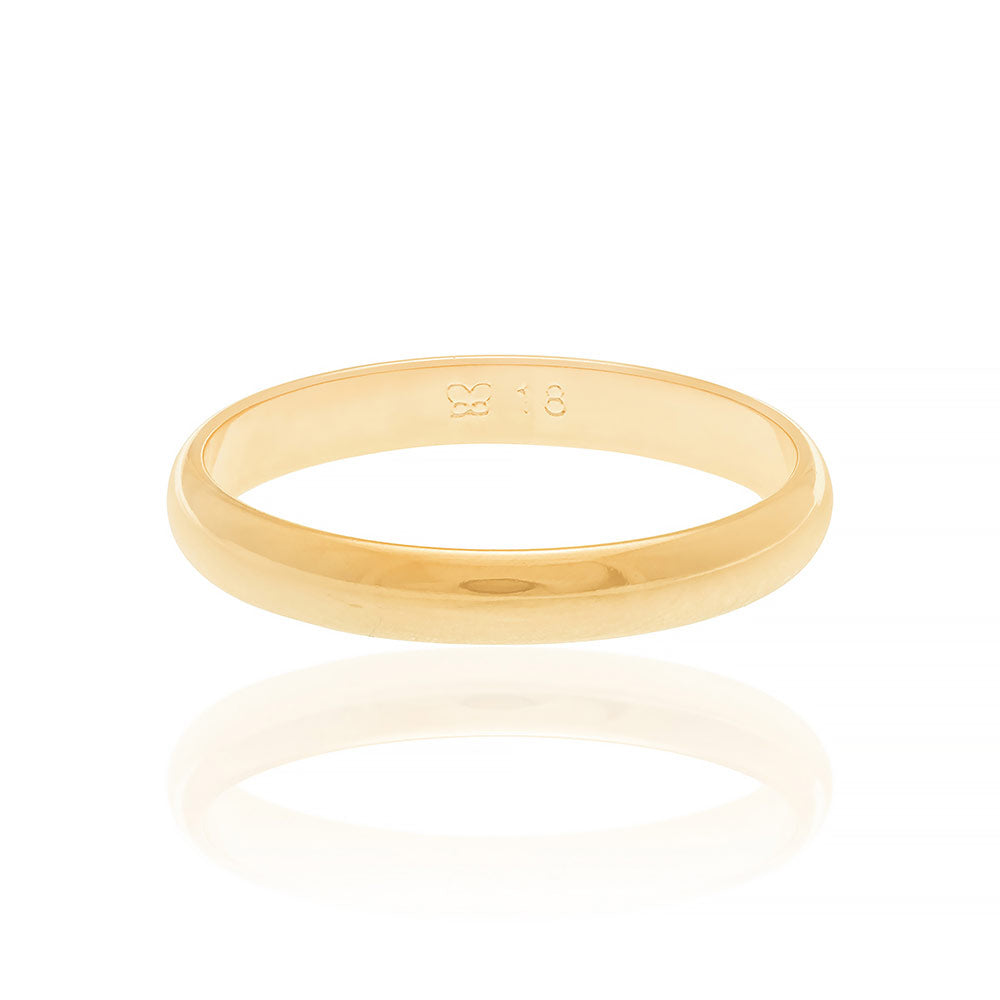 Aliança Rommanel lisa banhada a ouro 18K 510152