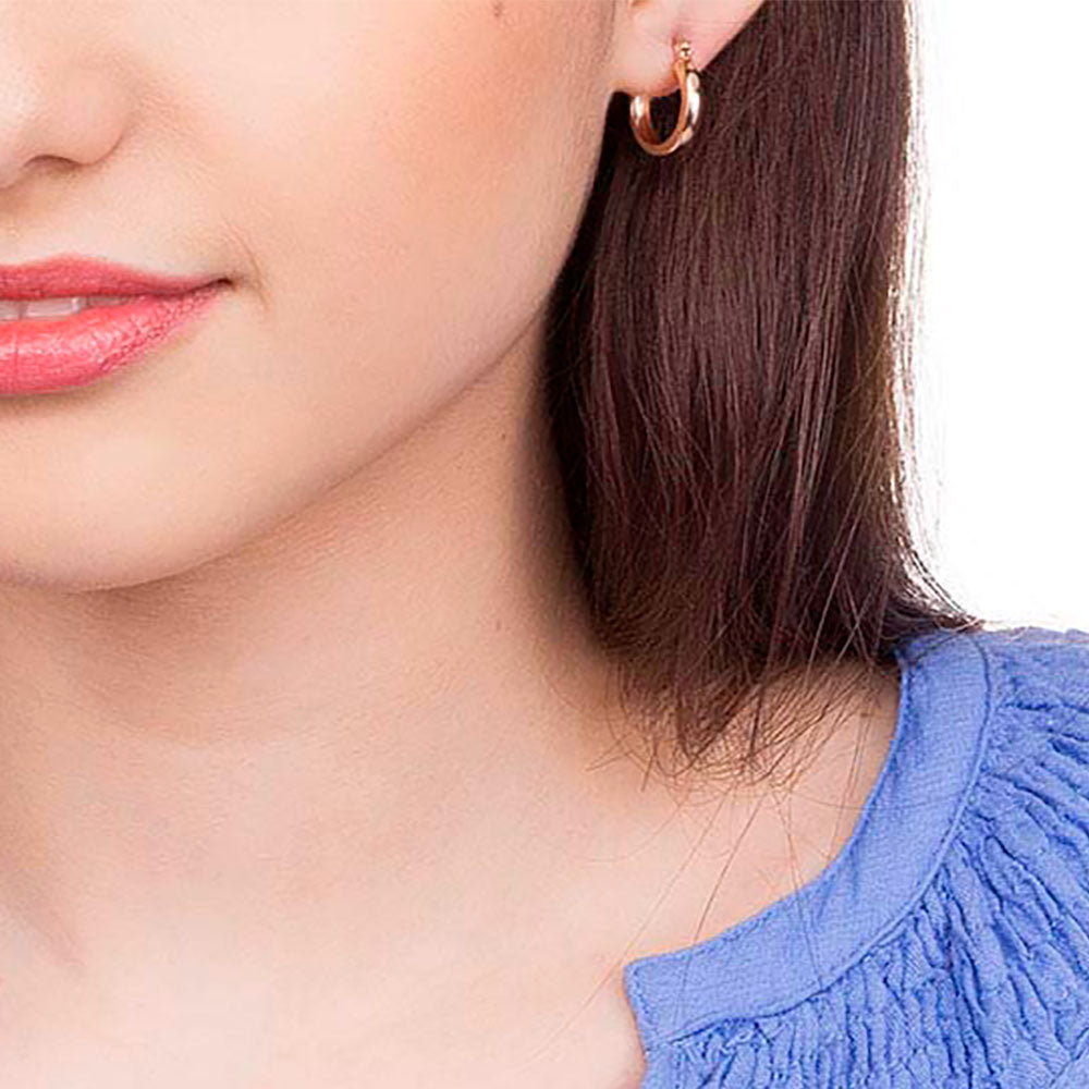 Brinco Rommanel Argola Lisa Banhado a Ouro 18K - Tamanho 1,2 cm 5209010000