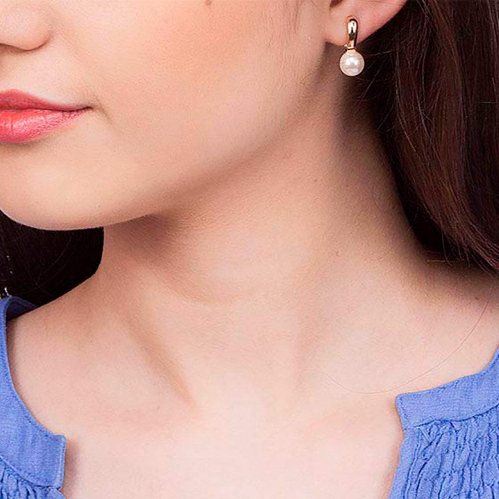 Brinco Rommanel Pérola Sintética Banhado a Ouro 18K - Tamanho Único 5220930026