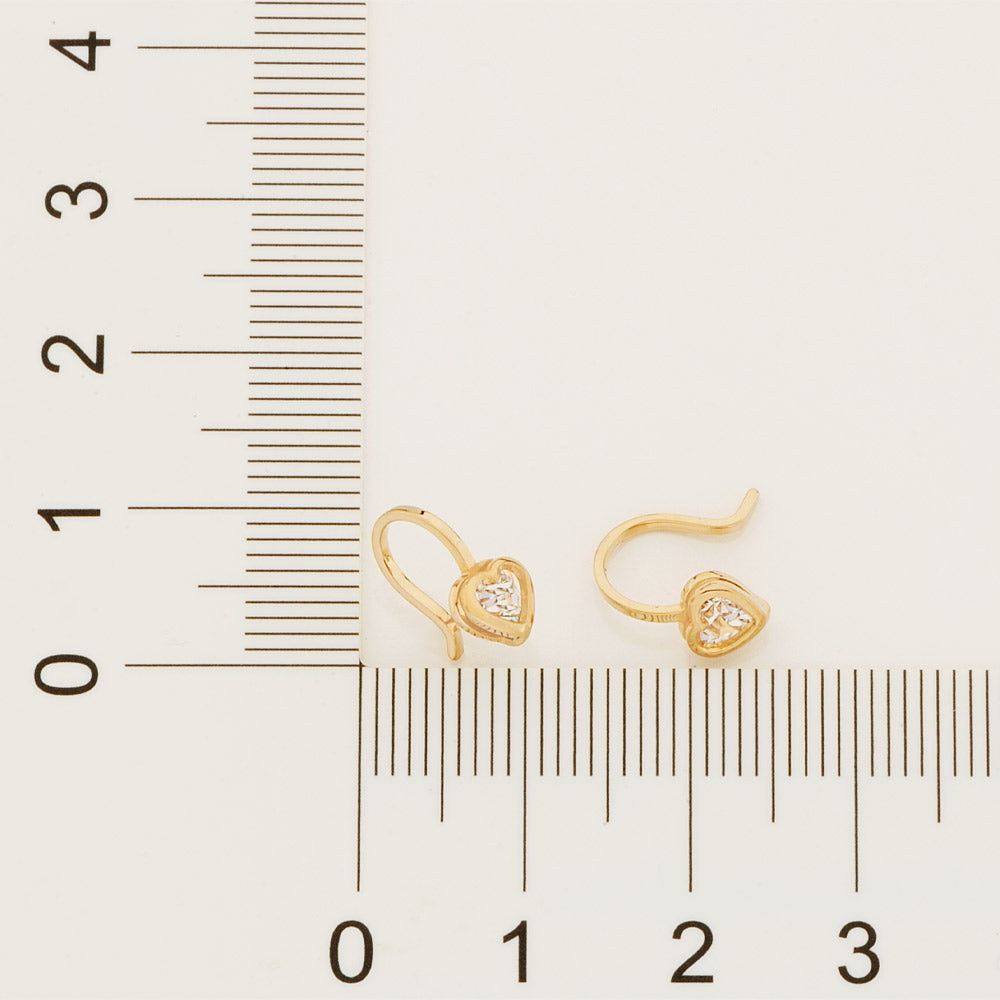 Brinco Rommanel Coração com Cristais Brancos Banhado a Ouro 18K – Tamanho Único 5223720006