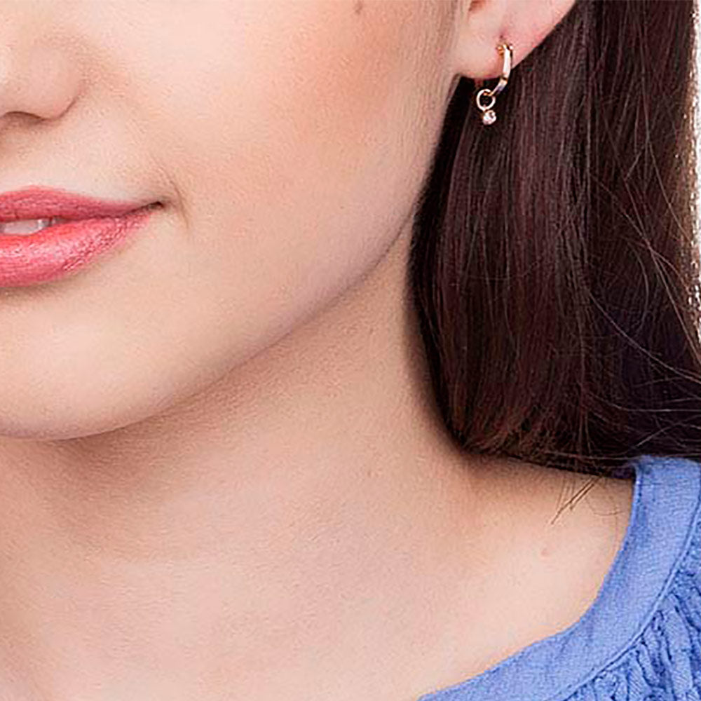 Brinco Rommanel Argola Banhado a Ouro 18K com Zircônias Tam Único 5229590006