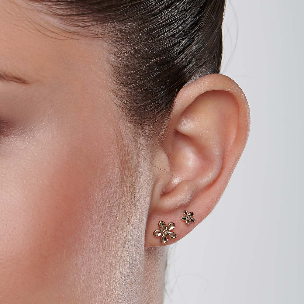 Kit brinco Rommanel flores banhado a ouro 18K - Tam. Único 5264230000