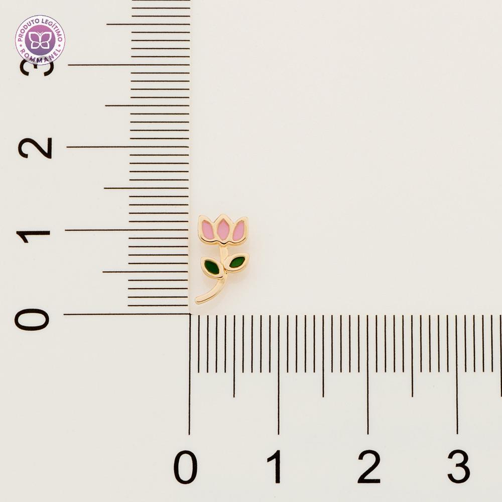 Rommanel Brinco infantil flor tulipa banhado a Ouro 18K 5265010014