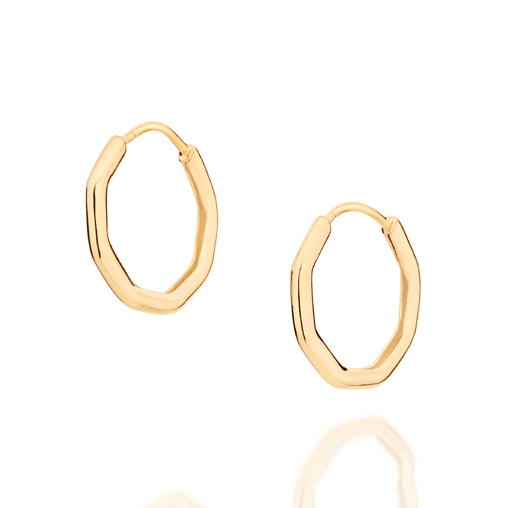 BRINCO ROMMANEL ARGOLA GEOMÉTRICA BANHADO A OURO 18K - TAM.ÚNICO 5266580000