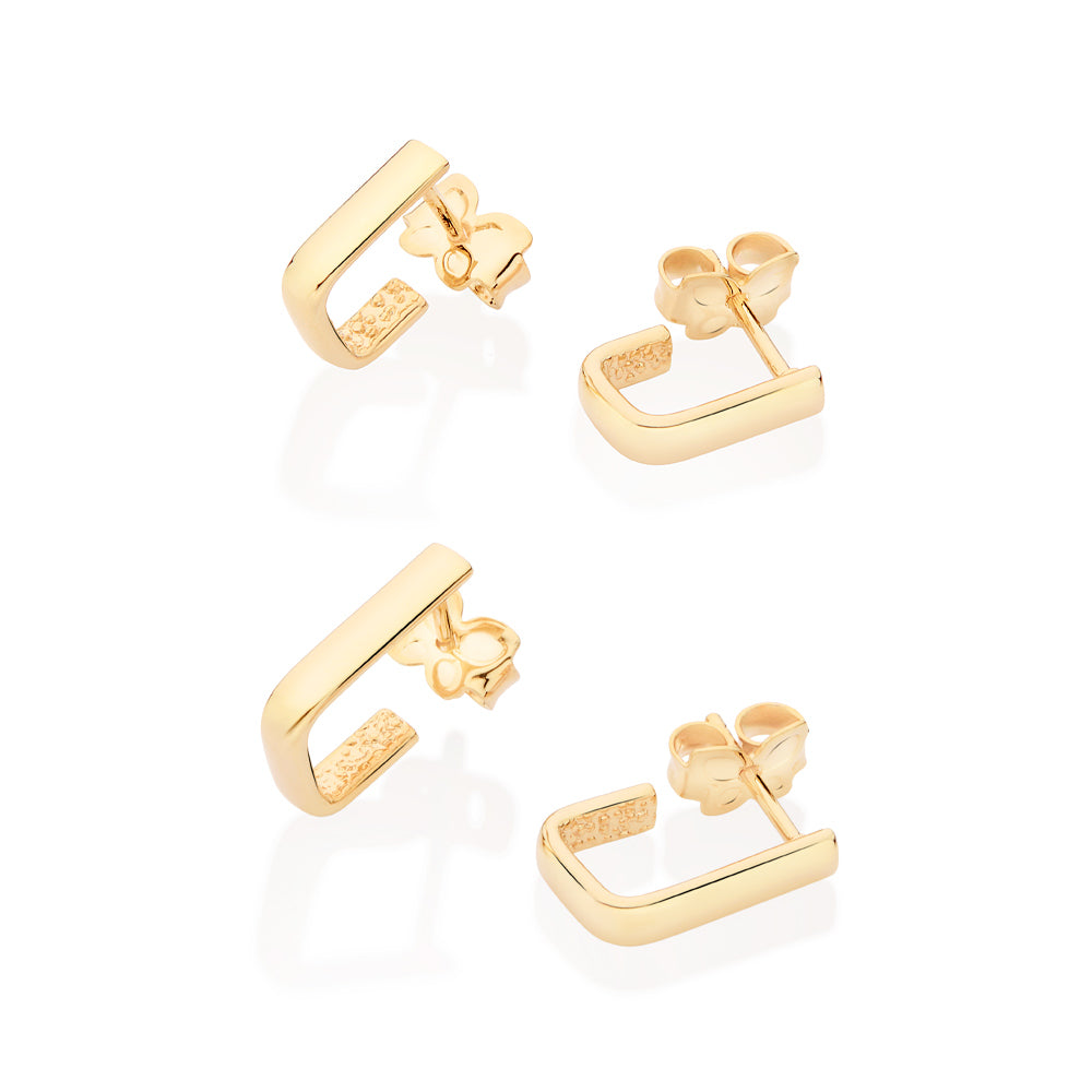 KIT BRINCO ROMMANEL RETANGULAR BANHADO A OURO 18K - TAM.ÚNICO 5272410000