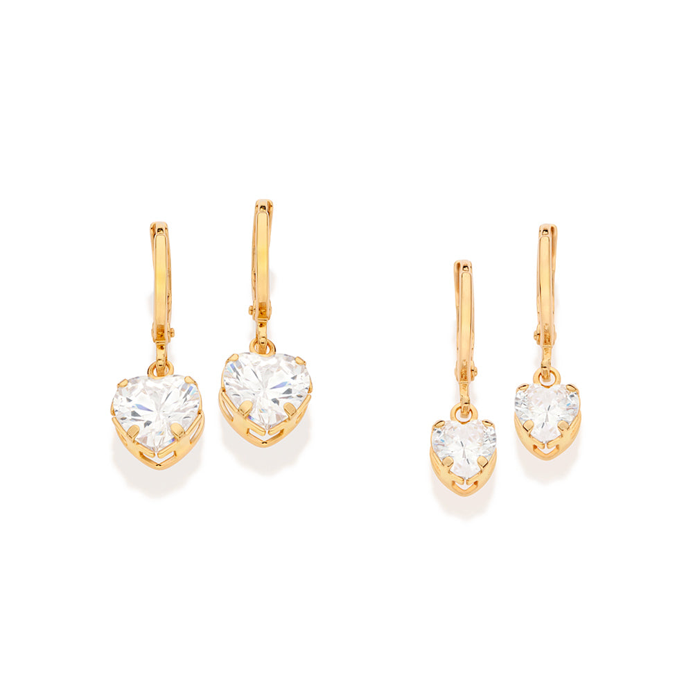 Kit Brinco Argola Coração com Zircônias Rommanel 5273000006