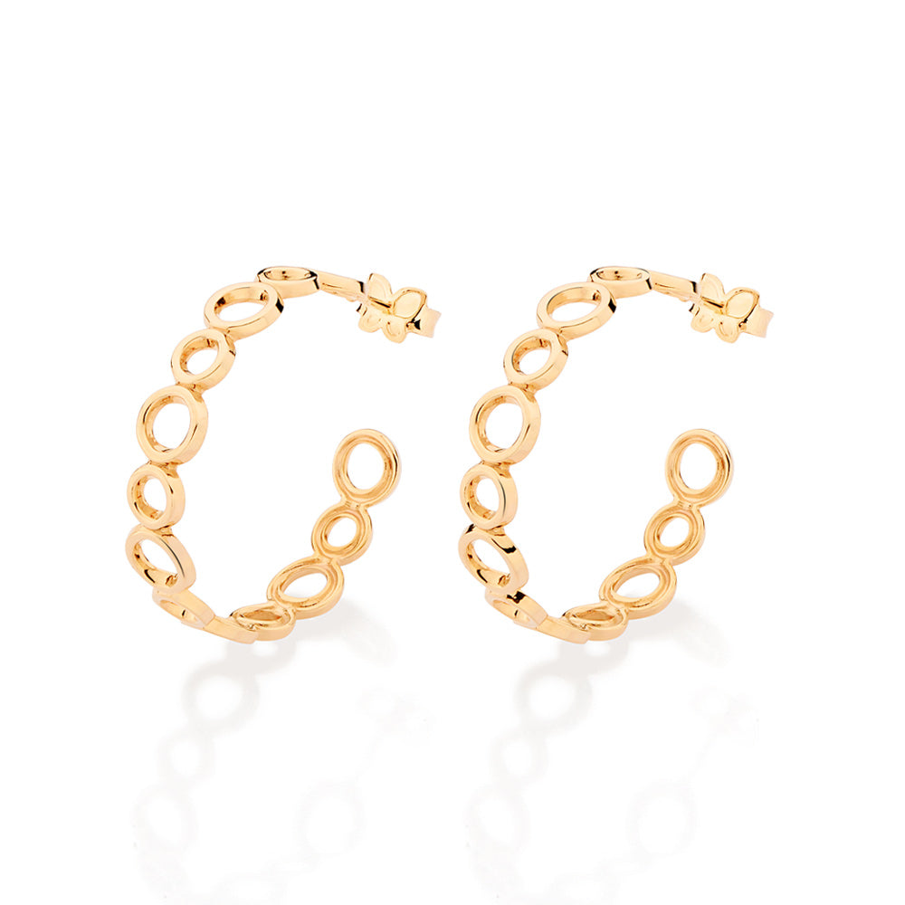 Brinco meia argola Rommanel círculos banhado a ouro 18K – Tam. Único 5274270000