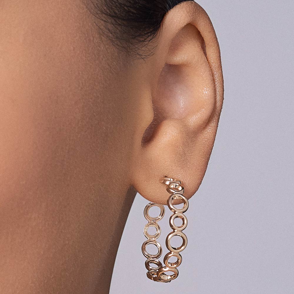 Brinco meia argola Rommanel círculos banhado a ouro 18K – Tam. Único 5274270000