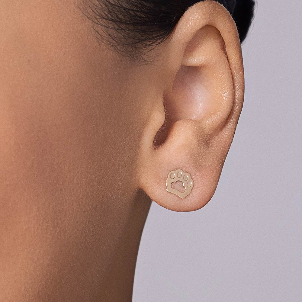 Brinco Pata de Pet Vazada Rommanel banhado a ouro 18K 5274390000