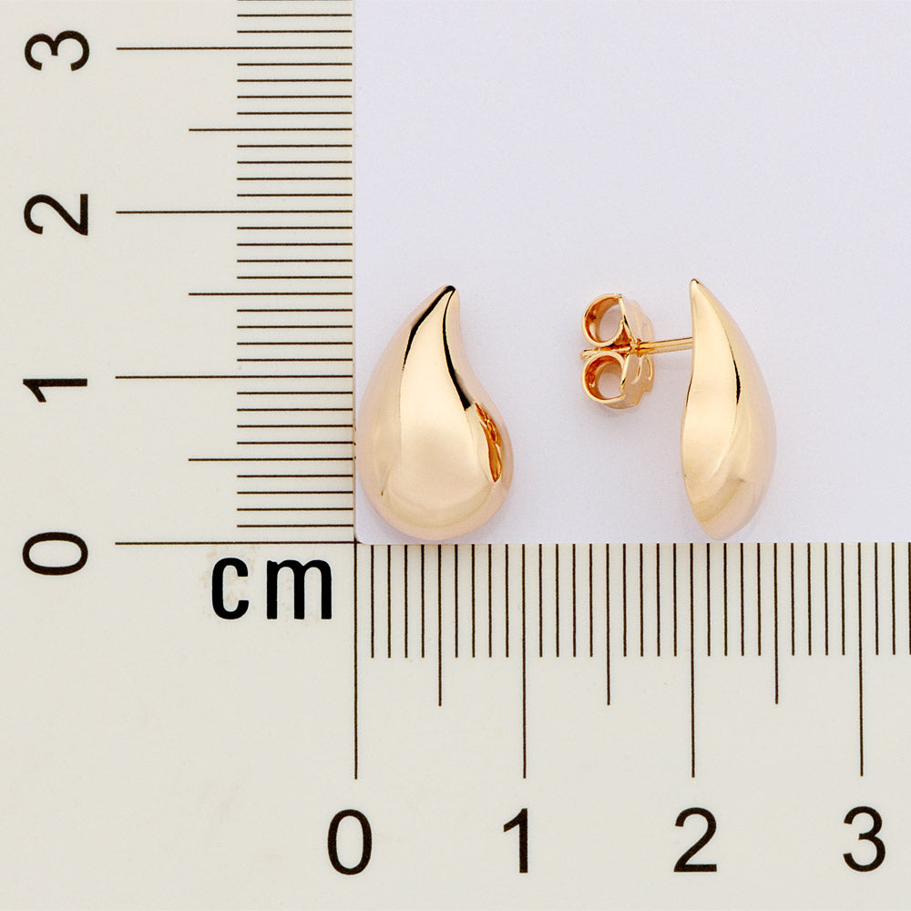 Brinco Rommanel Gota Abaulada Banhado a Ouro 18K - 1,2 cm 5274780000