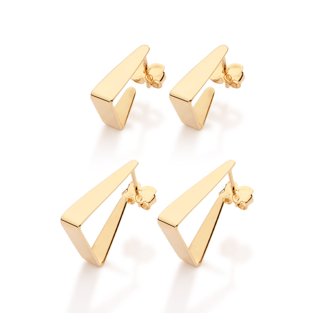 Kit Rommanel - Brinco Triangular Banhado a Ouro 18K - 5274900000