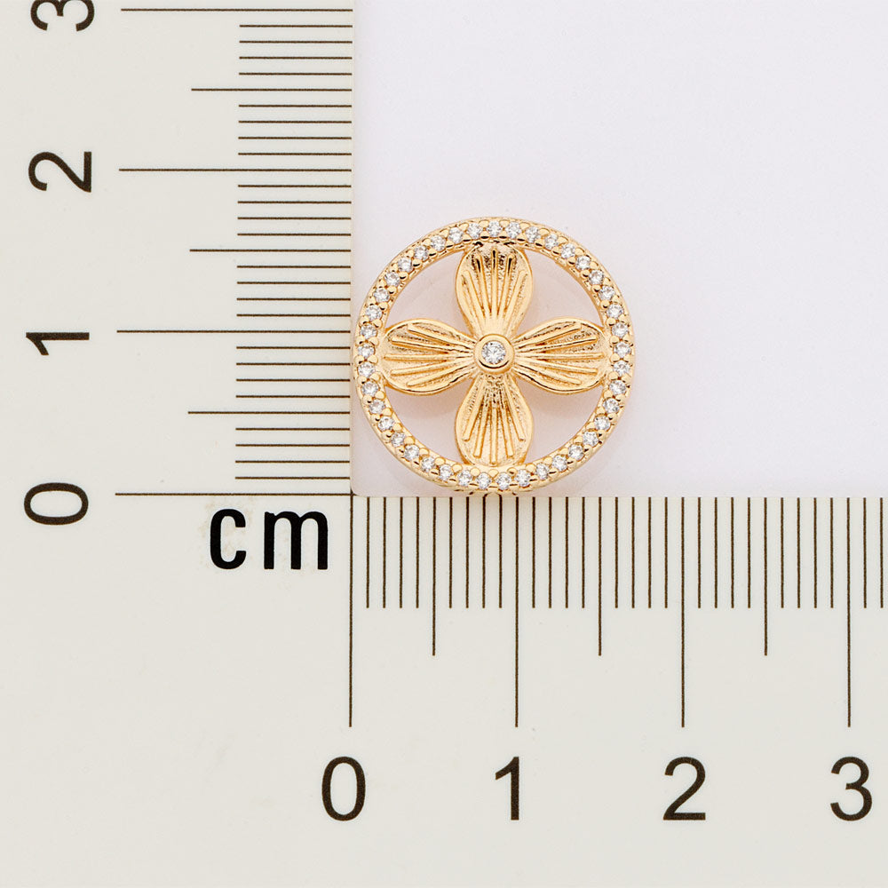 Rommanel Brinco boho flor banhado a ouro 18K com zircônias 5275050006