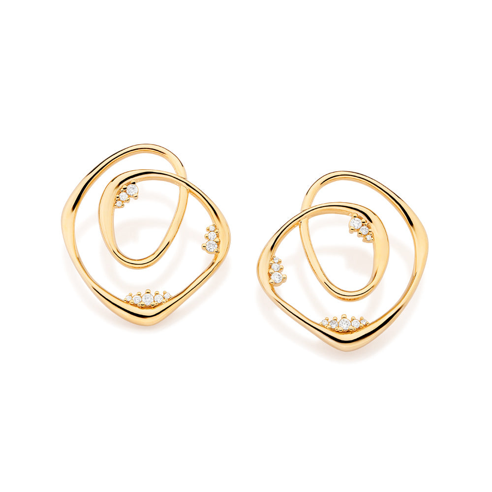 Rommanel Brinco banhado a ouro 18K com zircônias - Tam.Único 5275120006