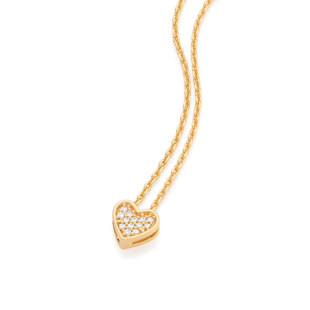 Gargantilha Rommanel com pingente coração branco banhada a ouro 18K – 45 cm 5315495006