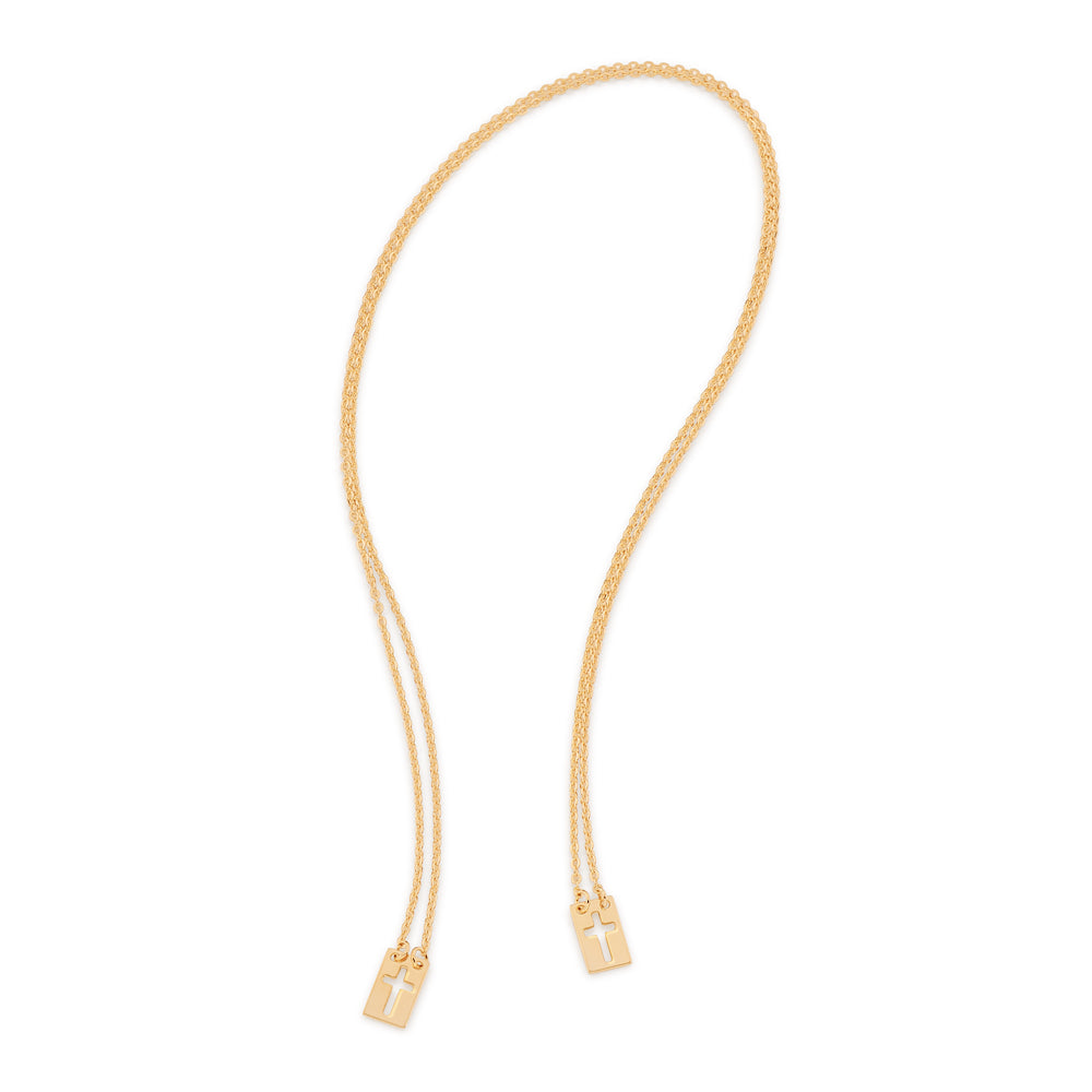 Escapulário Masculino Rommanel com Cruzes banhado a ouro 18K 5319116800