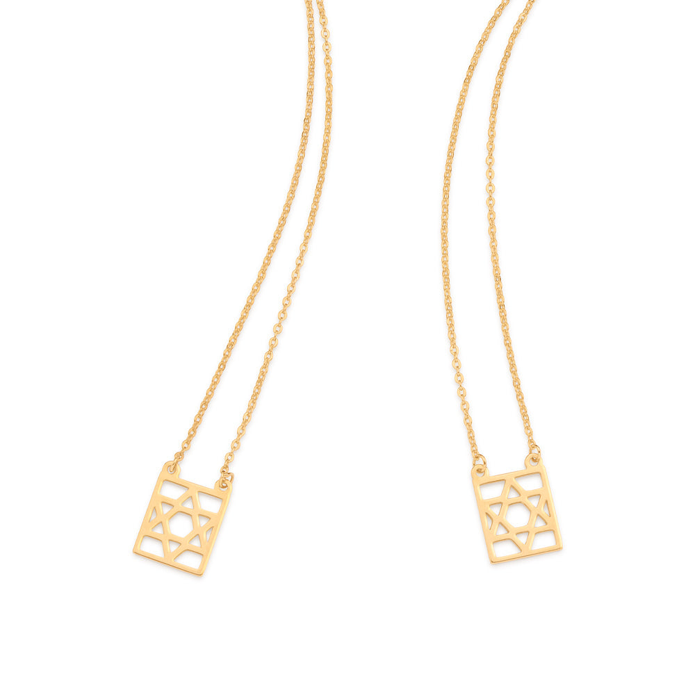 Escapulário Estrela Hexagrama Masculino Rommanel banhado a ouro 18K 5323326800