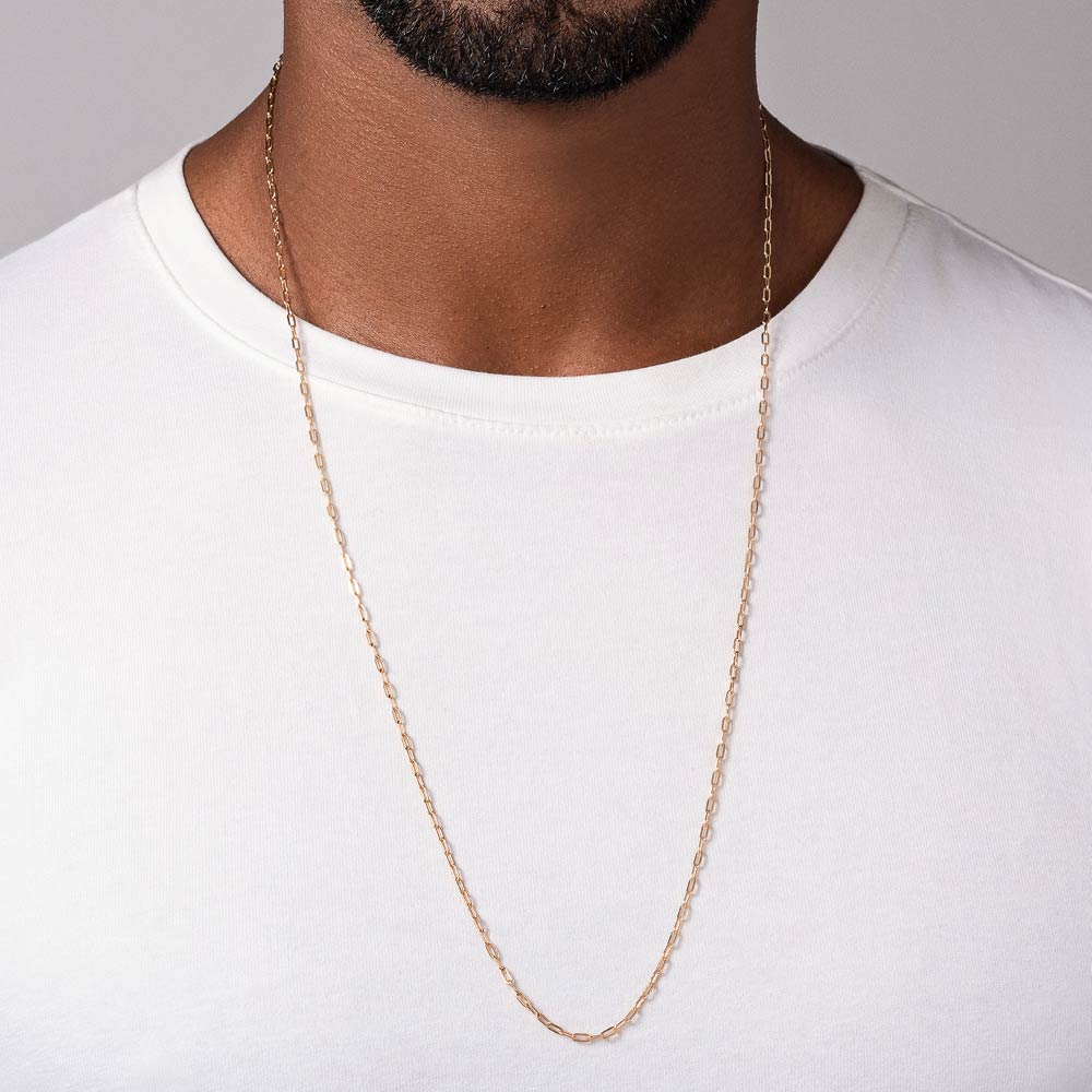 Cordão Masculino Rommanel flexível banhado a ouro 18K 45 cm 5325327000