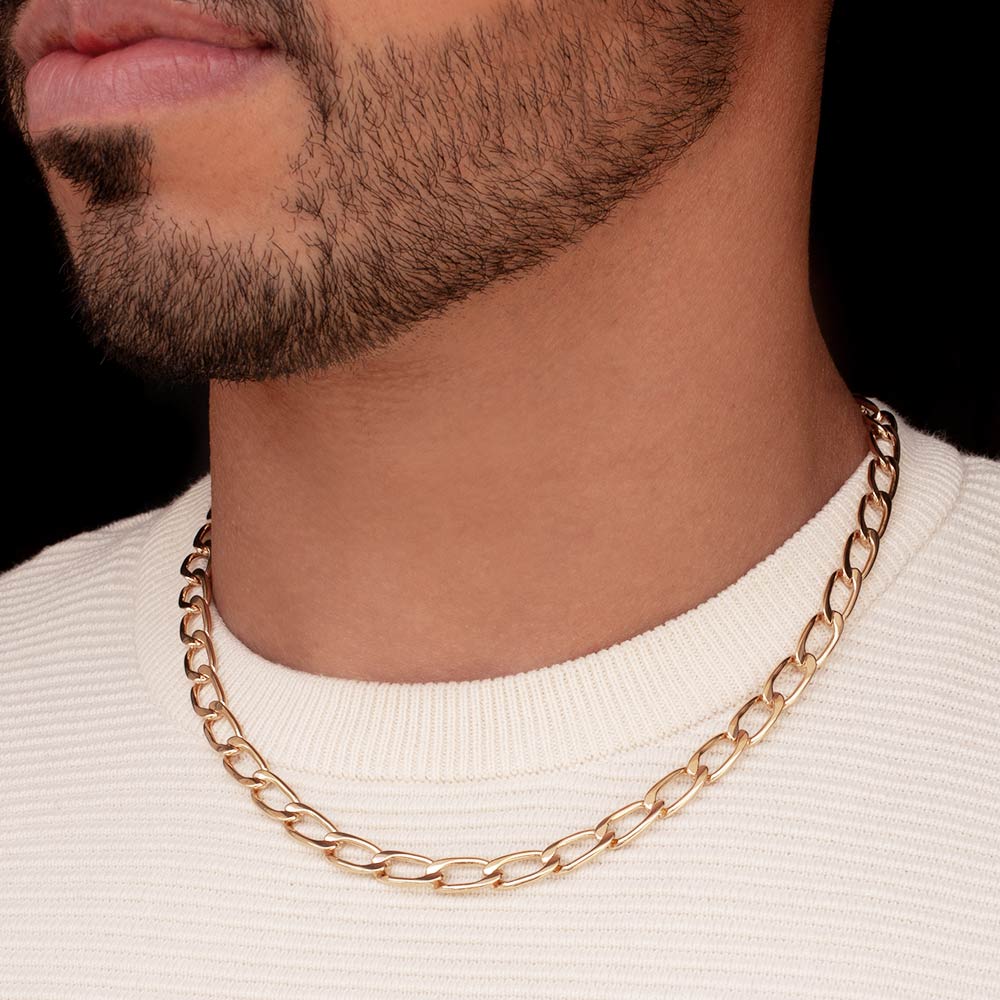 Cordão Fio Gourmet Duplo Masculino Rommanel banhado a ouro 18K 5325895000