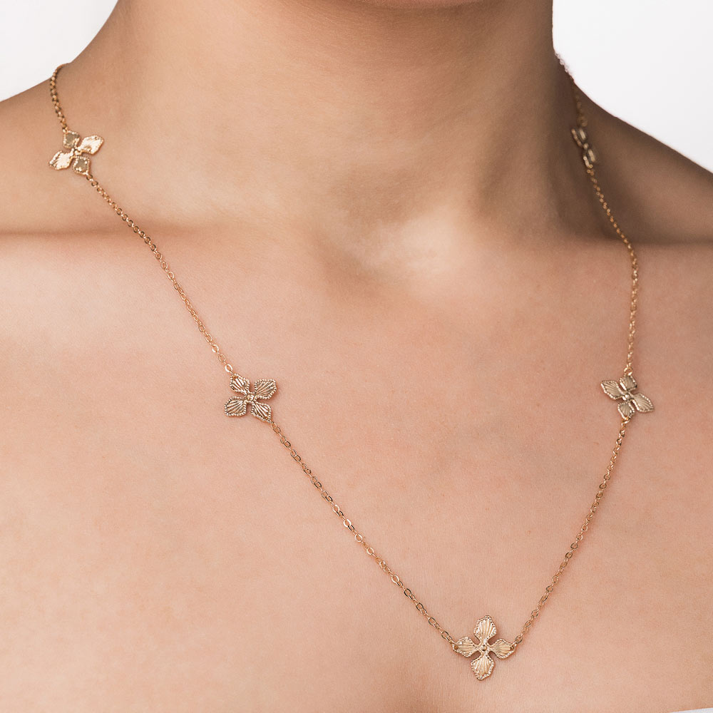 Rommanel Gargantilha flores banhada a ouro 18K 5325946000