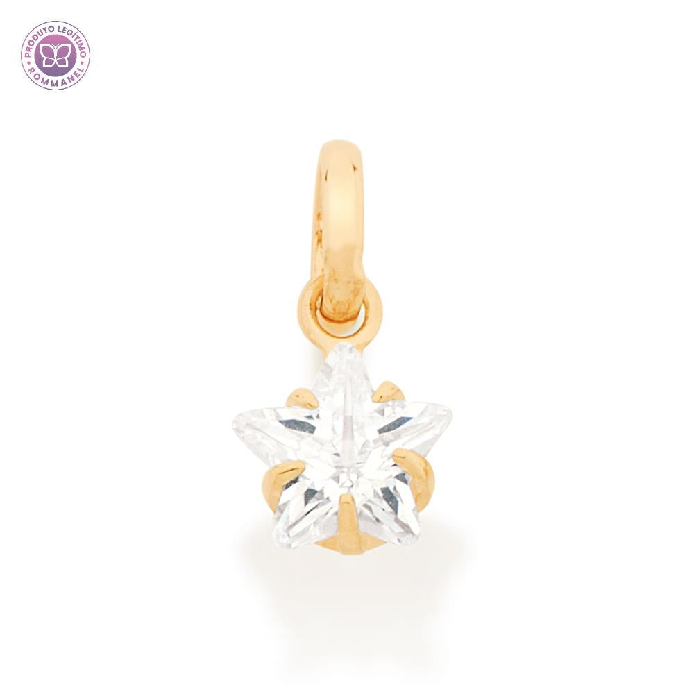 Rommanel Pingente infantil estrela banhado a Ouro branco 5415920006