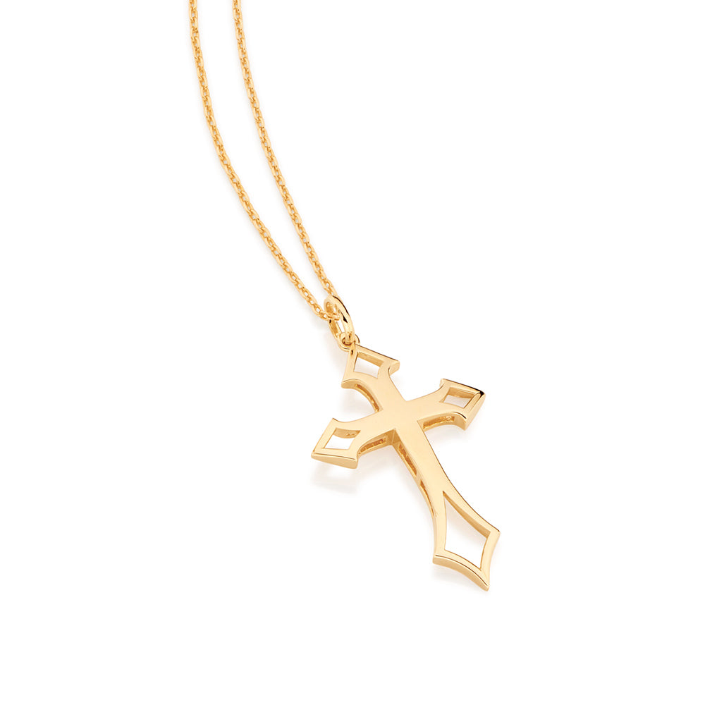 Pingente Cruz Detalhada Masculino Rommanel banhado a ouro 18K 5417440000