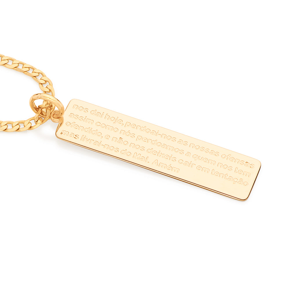 Pingente Oração Pai Nosso Masculino Rommanel banhado a ouro 18K 5422070000