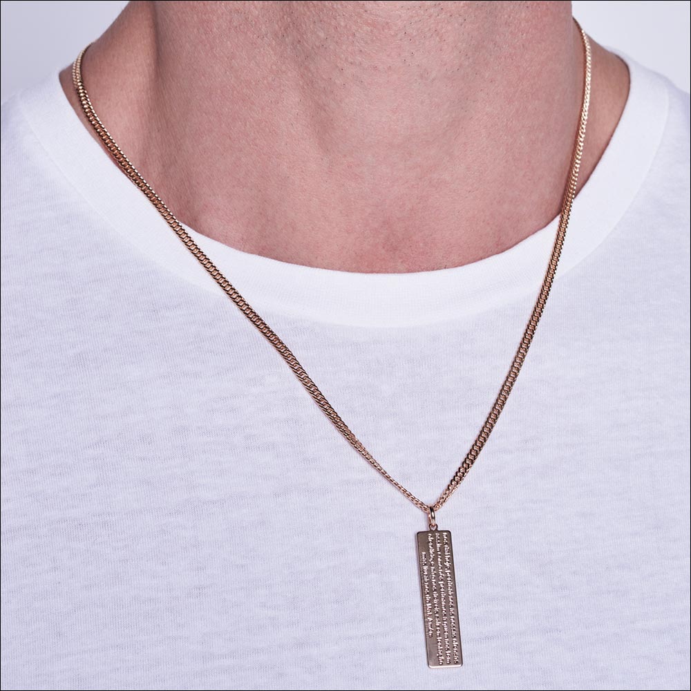 Pingente Oração Pai Nosso Masculino Rommanel banhado a ouro 18K 5422070000