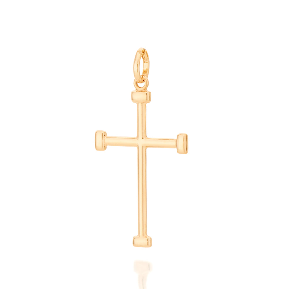 Pingente Cruz Tradicional Masculino Rommanel banhado a ouro 18K 5422080000