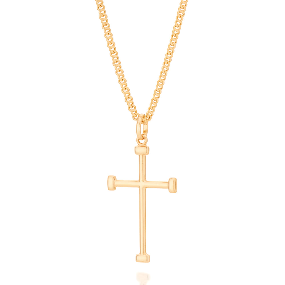 Pingente Cruz Tradicional Masculino Rommanel banhado a ouro 18K 5422080000