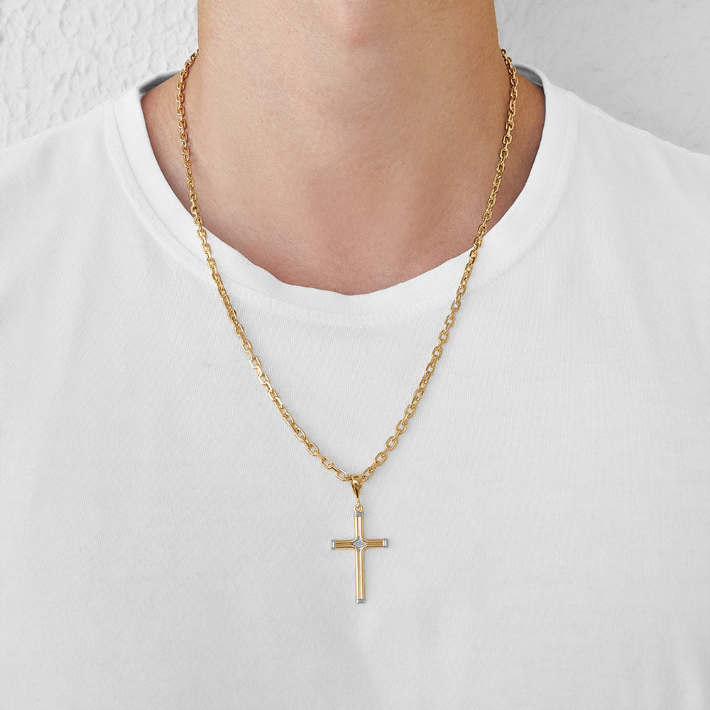 Pingente Cruz com Aplicação de Rhodium Masculino Rommanel 5424150000