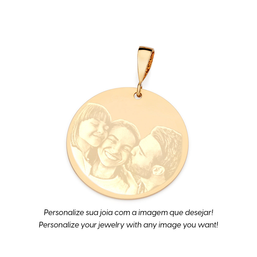 MEDALHA ROMMANEL REDONDA LISA PERSONALIZÁVEL BANHADA A OURO 18K - TAM.ÚNICO 5427730000