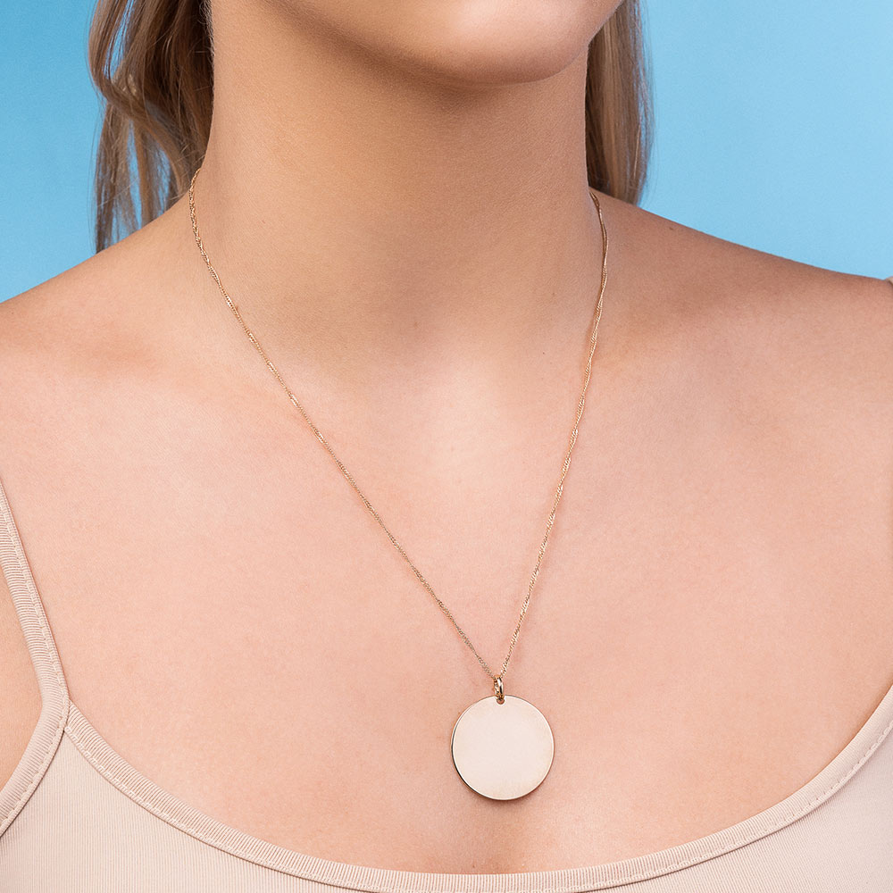 MEDALHA ROMMANEL REDONDA LISA PERSONALIZÁVEL BANHADA A OURO 18K - TAM.ÚNICO 5427730000