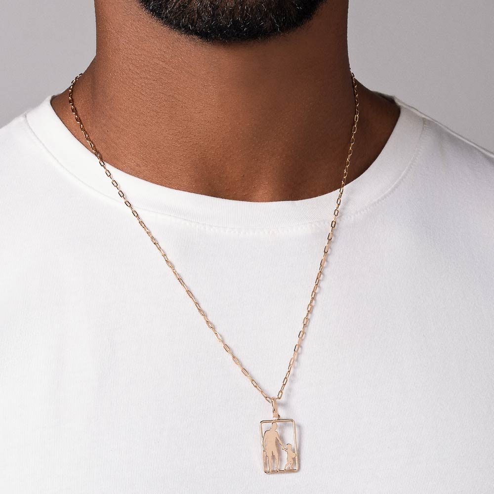 Pingente Pai e Filho Masculino Rommanel banhado a ouro 18K 5428590000