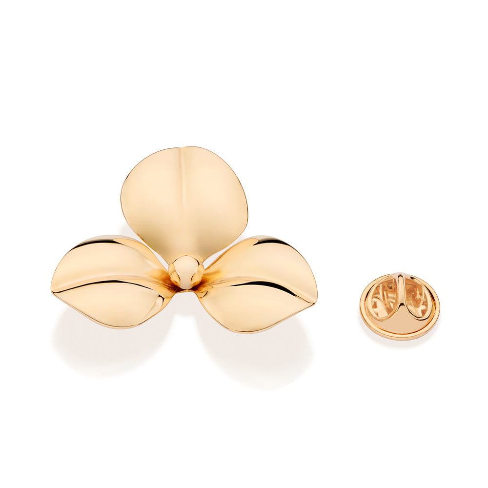 Rommanel Broche flor abaulada banhado a ouro 18K - Tam.Único 5428660000