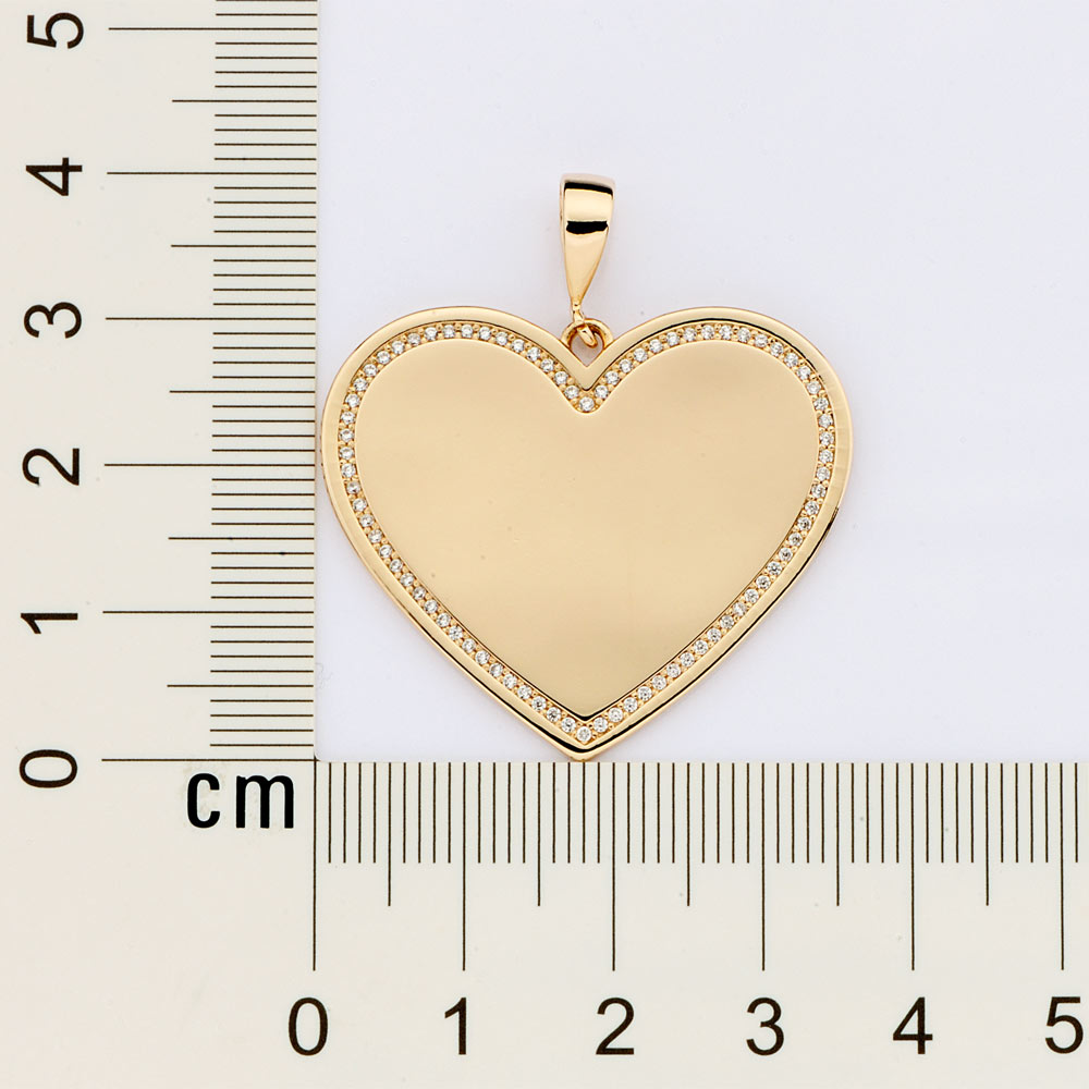 MEDALHA ROMMANEL CORAÇÃO PERSONALIZÁVEL BANHADA A OURO 18K COM ZIRCÔNIAS - TAM.ÚNICO 5428890006