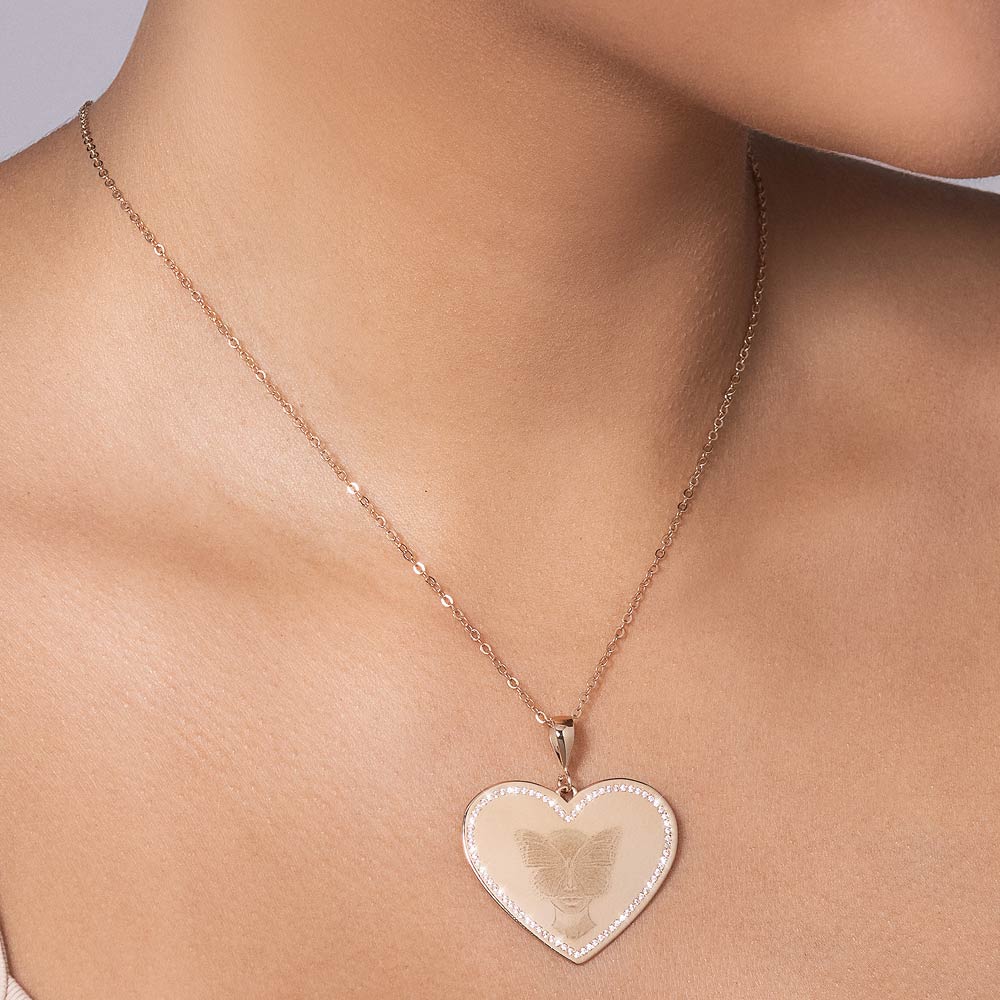 MEDALHA ROMMANEL CORAÇÃO PERSONALIZÁVEL BANHADA A OURO 18K COM ZIRCÔNIAS - TAM.ÚNICO 5428890006