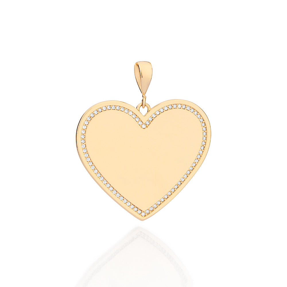 MEDALHA ROMMANEL CORAÇÃO PERSONALIZÁVEL BANHADA A OURO 18K COM ZIRCÔNIAS - TAM.ÚNICO 5428890006