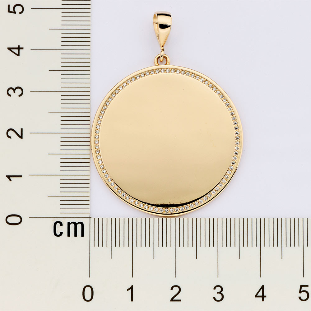 MEDALHA ROMMANEL REDONDA PERSONALIZÁVEL BANHADA A OURO 18K COM ZIRCÔNIAS - TAM.ÚNICO 5428900006