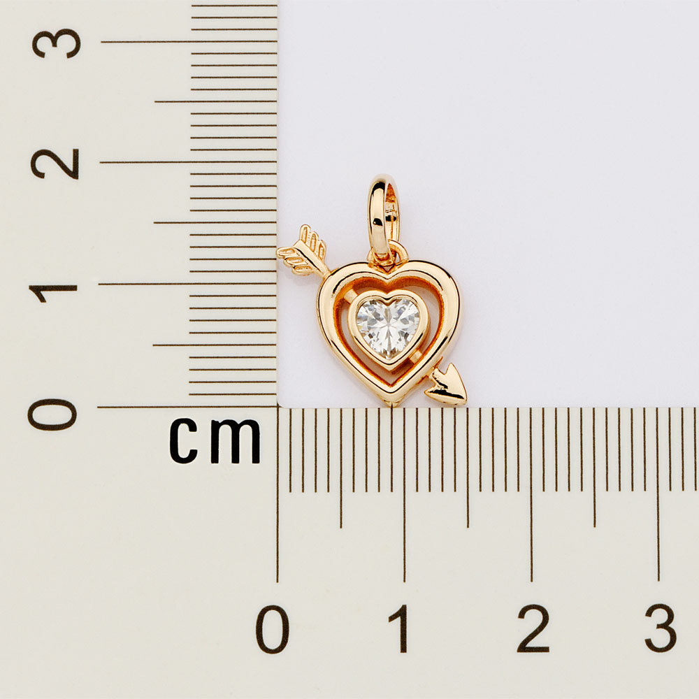 Pingente Rommanel coração com flecha banhado a ouro 18K com zircônia branca – Tam. Único 5429430006