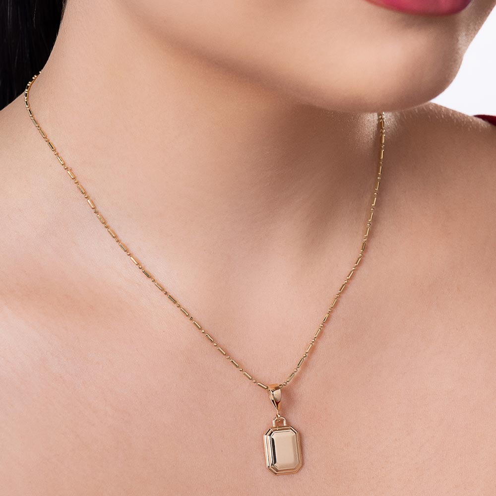 PINGENTE ROMMANEL RETANGULAR PERSONALIZÁVEL BANHADO A OURO 18K - TAM.ÚNICO 5429440000