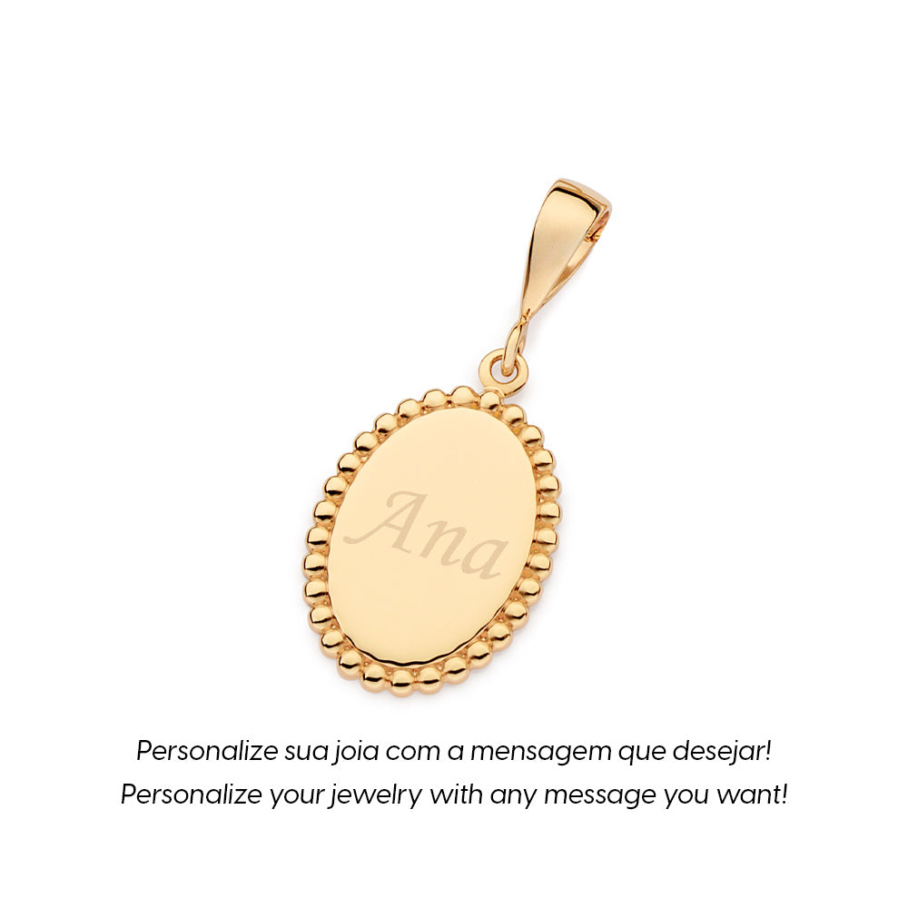 PINGENTE ROMMANEL MEDALHA PERSONALIZÁVEL COM ESFERAS BANHADO A OURO 18K - TAM.ÚNICO 5429460000