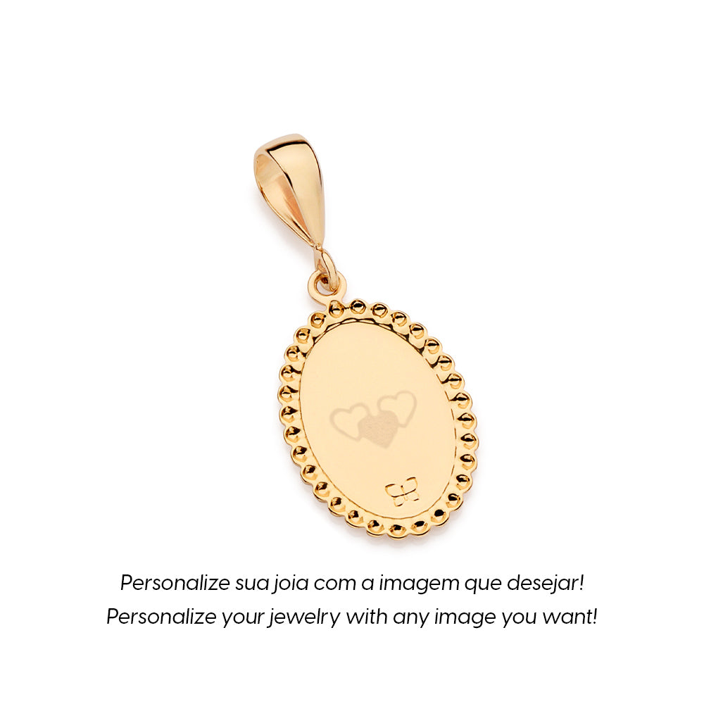 PINGENTE ROMMANEL MEDALHA PERSONALIZÁVEL COM ESFERAS BANHADO A OURO 18K - TAM.ÚNICO 5429460000