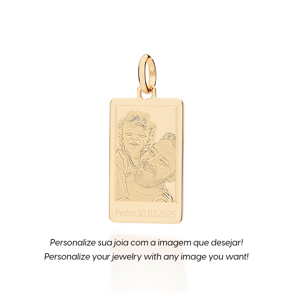 Pingente Retangular Masculino Personalizável Rommanel 5429510000