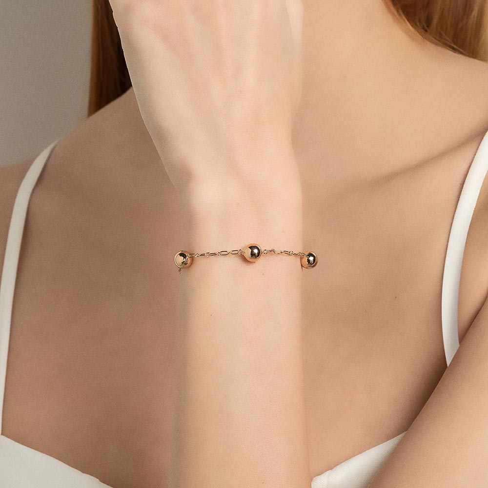 Pulseira Rommanel bolas banhada a Ouro 18K Tam 19 5506401900