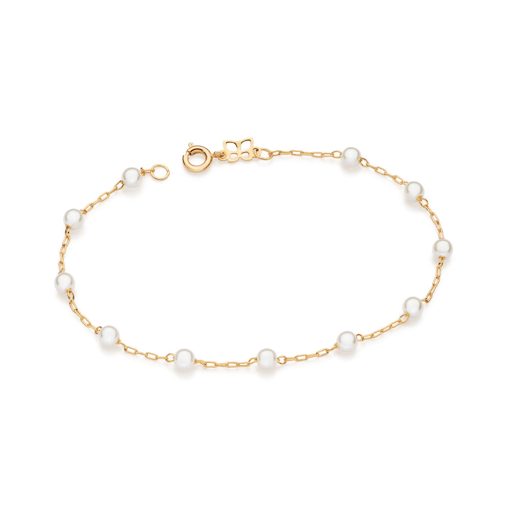 Pulseira Rommanel Pérolas Sintéticas Banhada a Ouro 18K Tam Único 5506872026