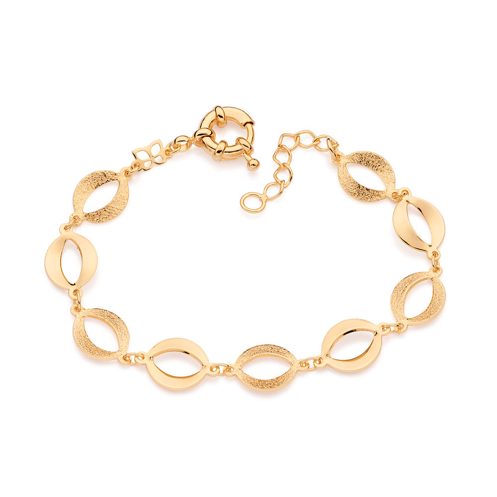 Pulseira Rommanel Elos Ovais Banhada a Ouro 18K Tam Único 21cm 5510262100