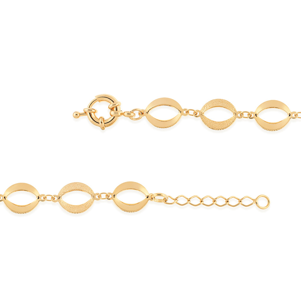 Pulseira Rommanel Elos Ovais Banhada a Ouro 18K Tam Único 21cm 5510262100