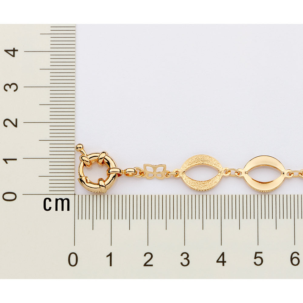 Pulseira Rommanel Elos Ovais Banhada a Ouro 18K Tam Único 21cm 5510262100