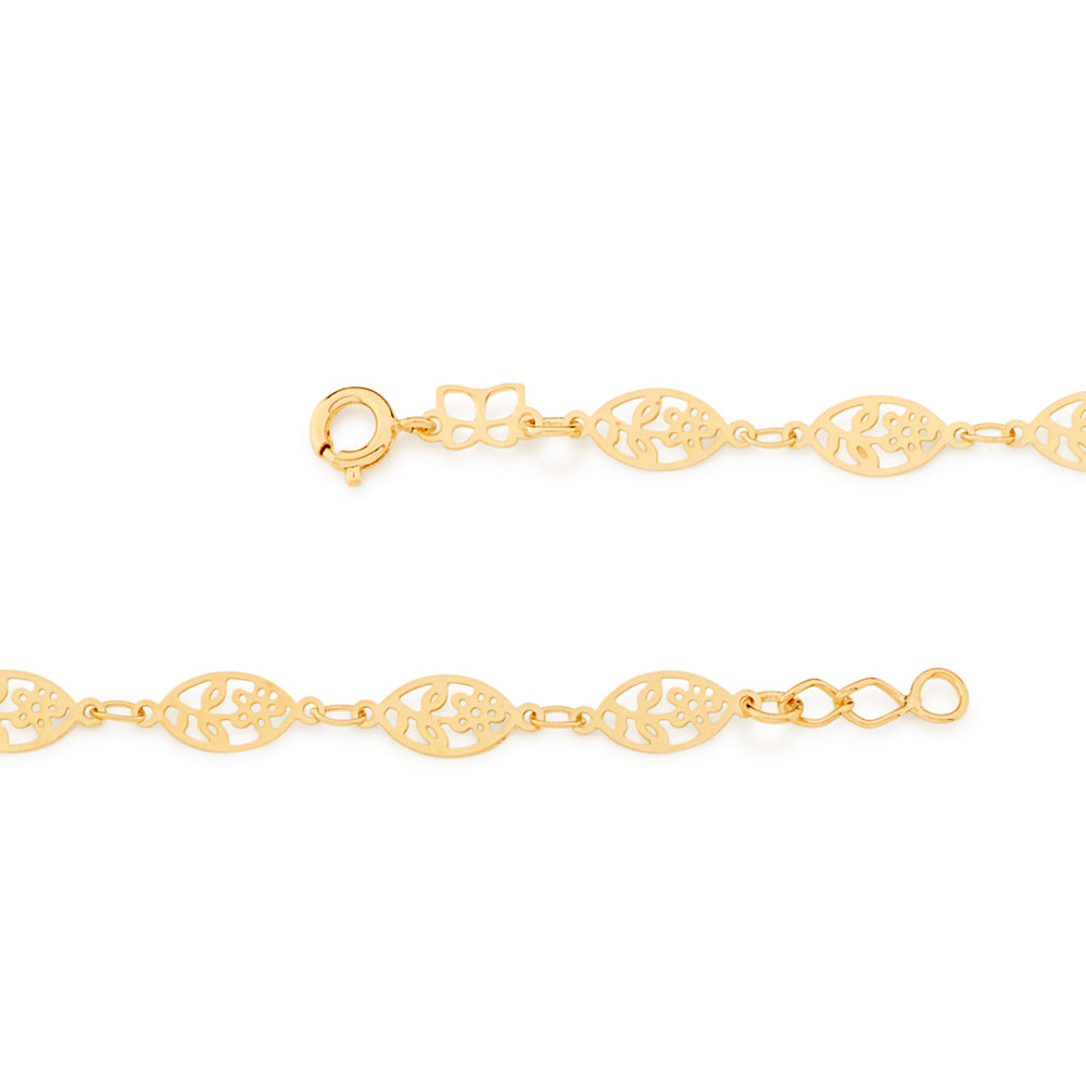 Pulseira Rommanel Flores Banhada a Ouro 18K Tam 19 5512211900