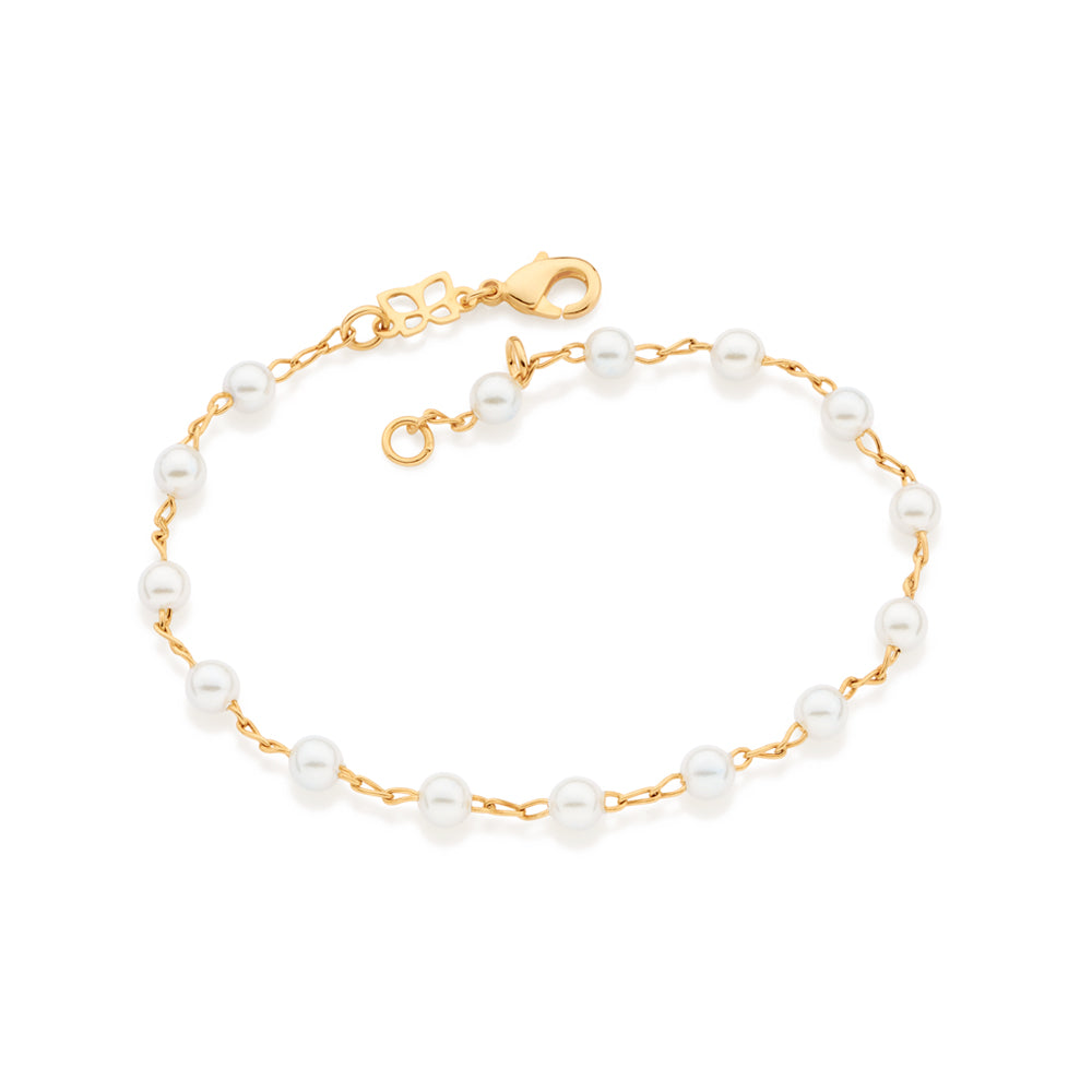 Pulseira Rommanel Pérolas Sintéticas Banhada a Ouro 18K Tam Único 5513501926